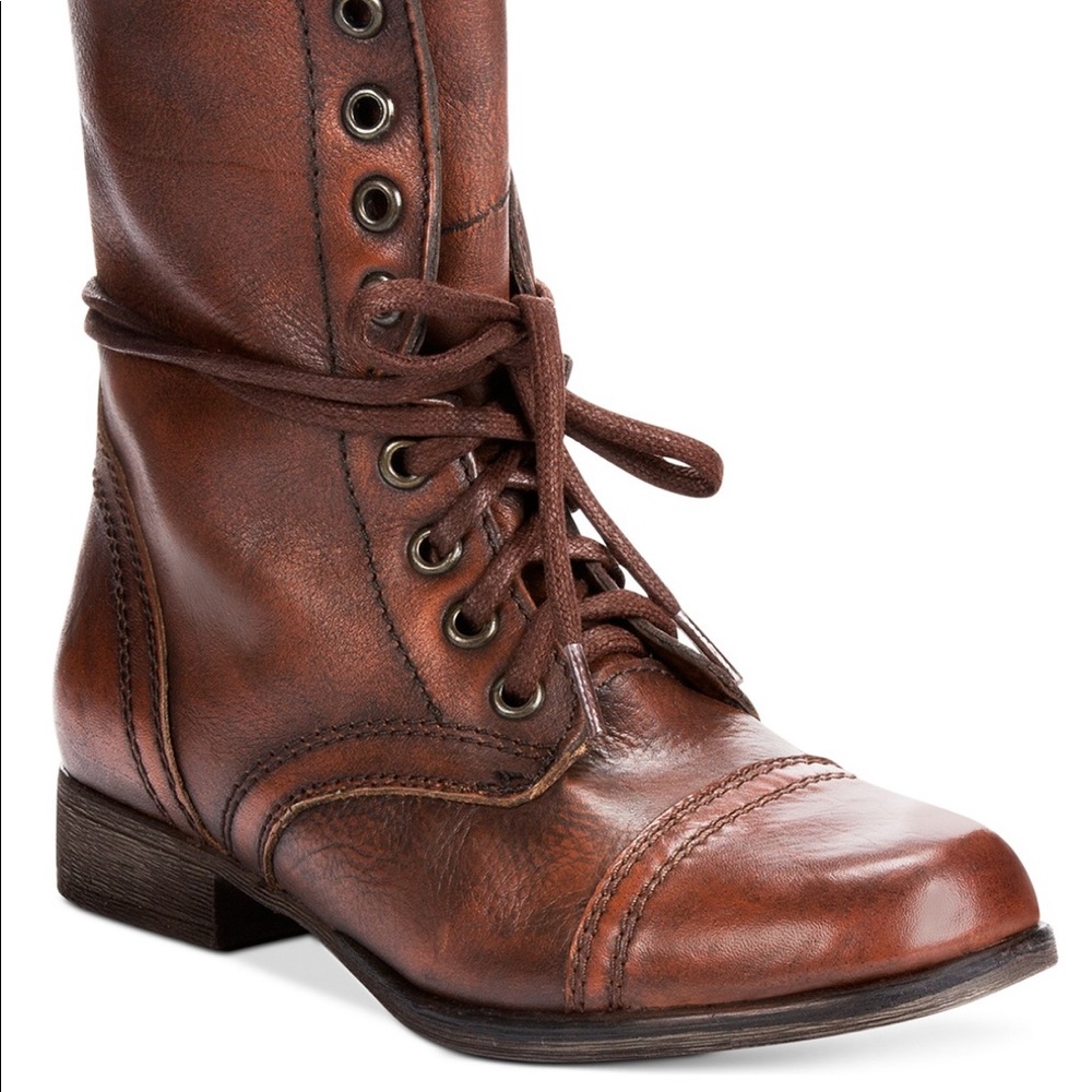 Steve Madden Women's Troopa Combat Leather Boots